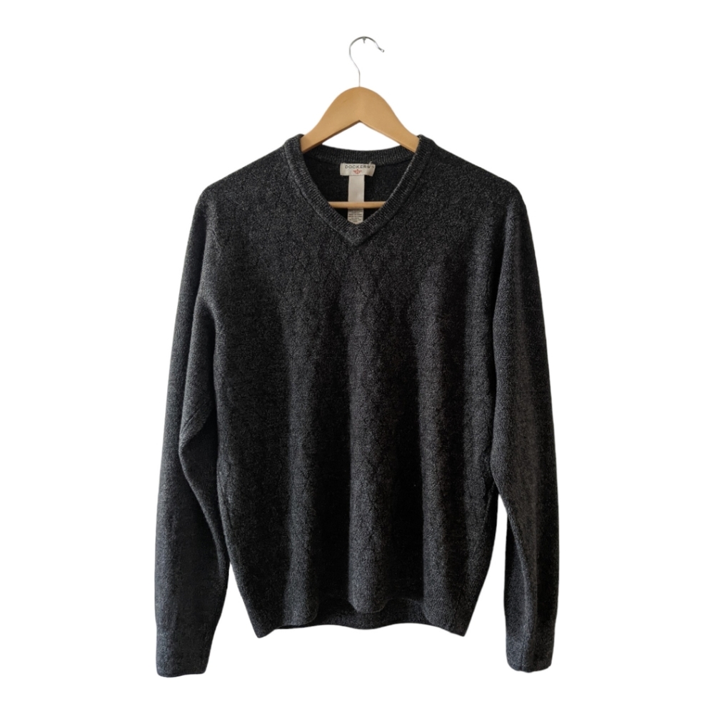 Dockers Charcoal Gray Knit Sweater, M